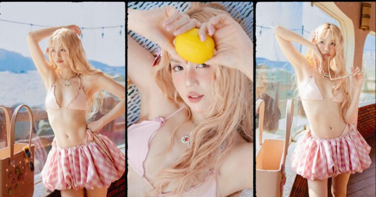 Ngọc Trinh Tóc Bạch Kim Bikini 2 Mảnh Nhỏ Xíu Đốt Cháy Hè 2025