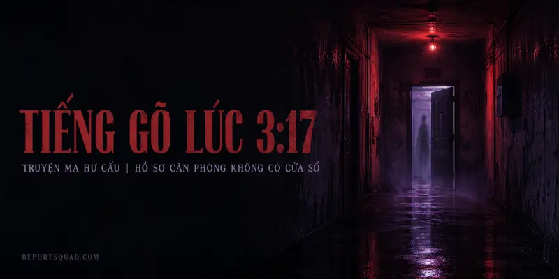 Hành lang cũ và cánh cửa phủ sương trong truyện ma hư cấu Tiếng Gõ Lúc 3:17