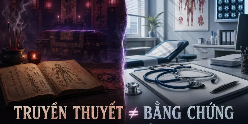 Minh họa so sánh truyền thuyết quỷ nhập tràng và góc nhìn kiểm chứng khoa học
