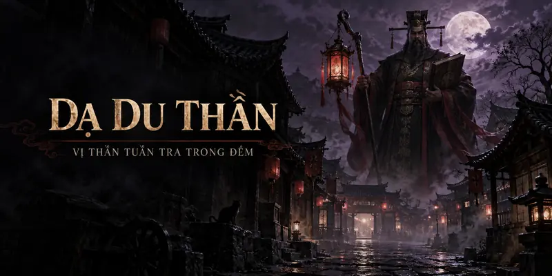 Dạ Du Thần cầm đèn tuần tra trong phố cổ Á Đông lúc đêm khuya