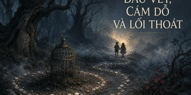 Dấu vết sỏi trắng dẫn Hänsel và Gretel ra khỏi khu rừng