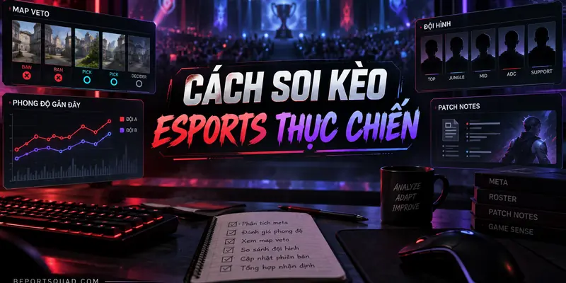 Cách soi kèo Esports thực chiến qua phong độ map veto và đội hình