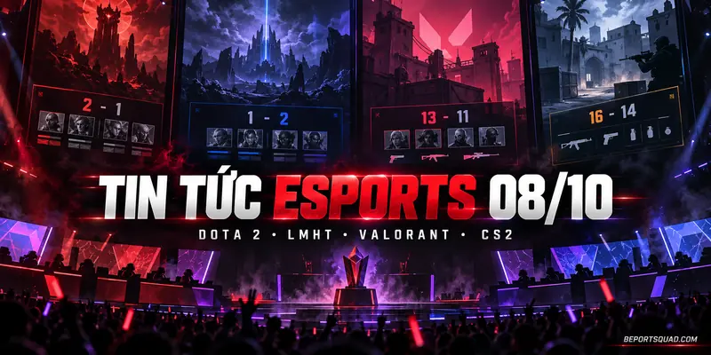 Tin tức Esports 08/10: Dota 2, LoL, VALORANT và CS2